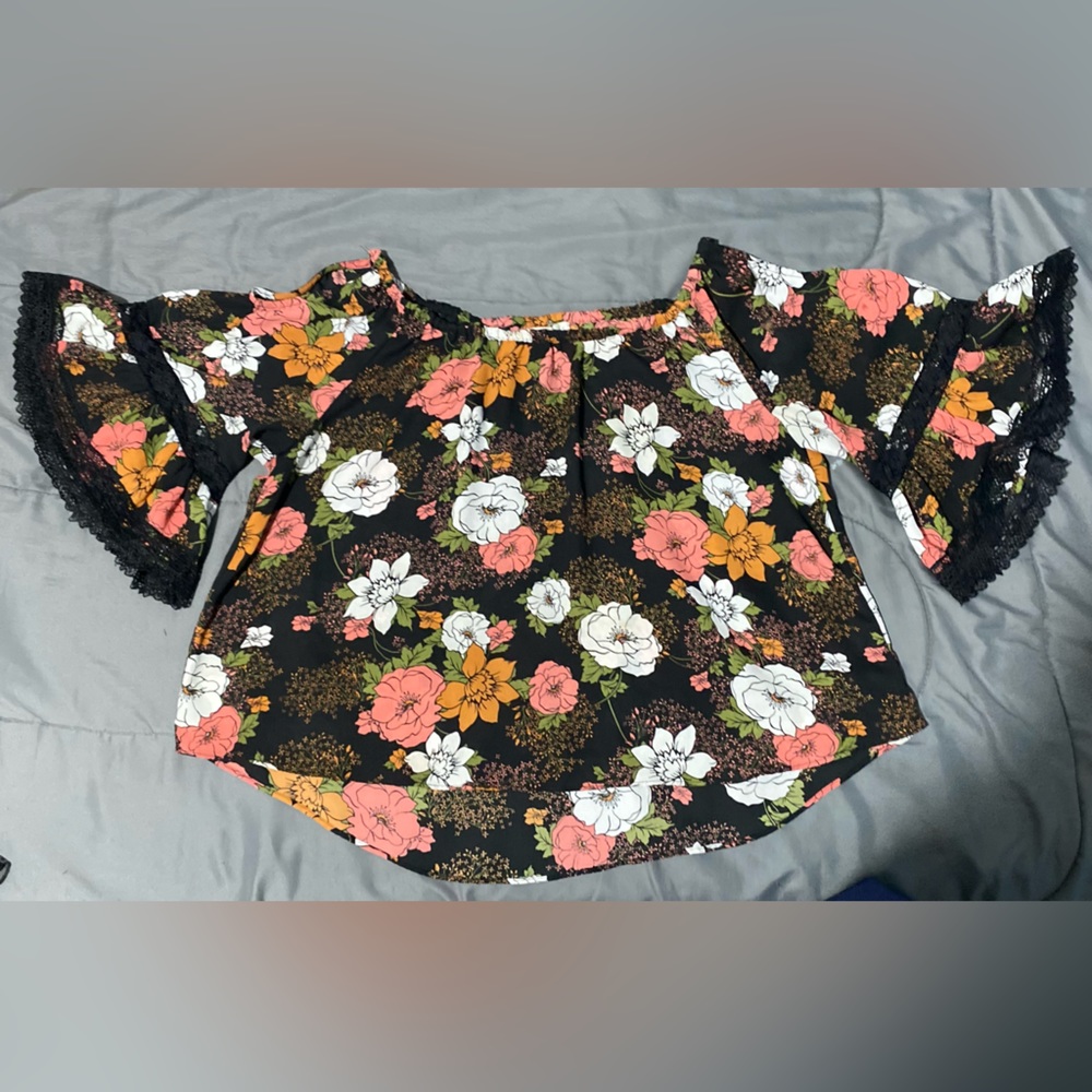 Black Floral Blouse